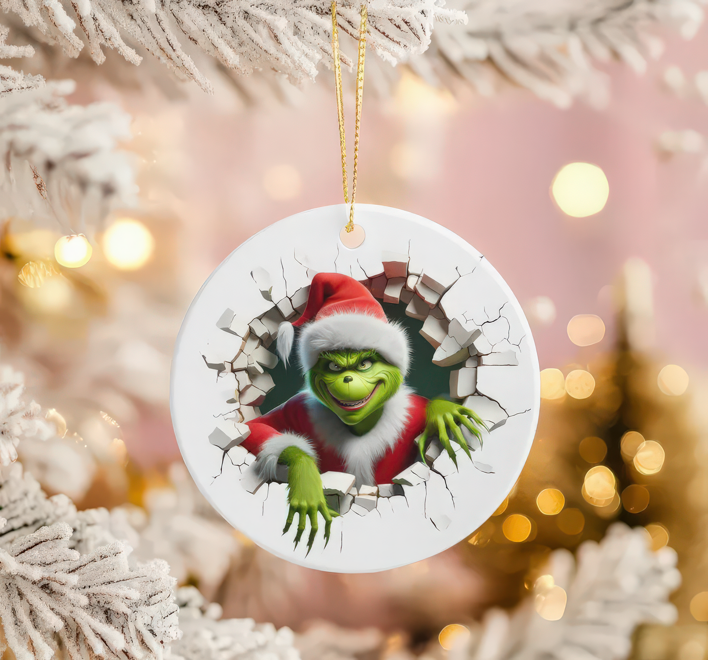 Grinch Breakthrough Holiday - Ceramic Ornament