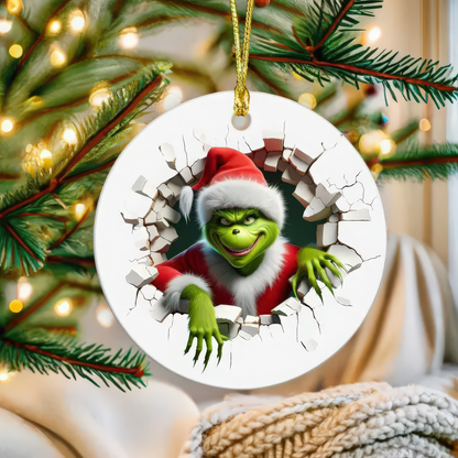 Grinch Breakthrough Holiday - Ceramic Ornament