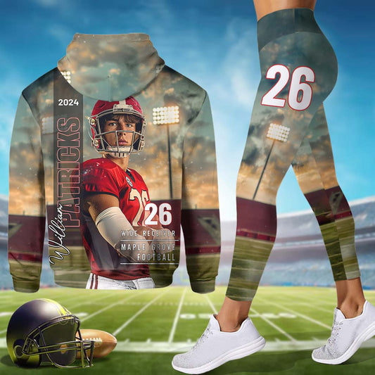 Any Sport, Name, Postion, Number, Team.... - Personalized Football Hoodie and Leggings