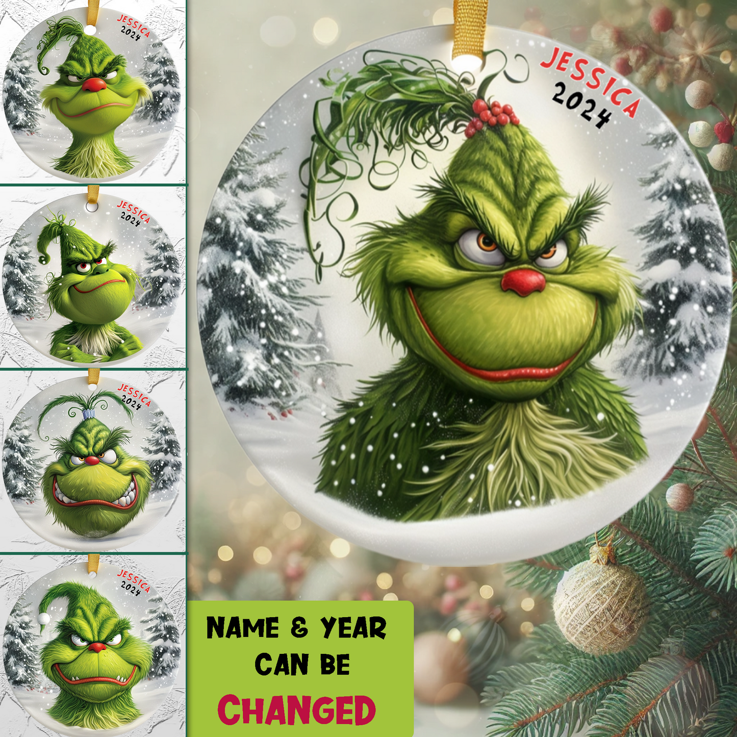 The Grinch’s Holiday Expressions - Personalized Ceramic Ornament