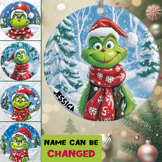 Your Name, Your Grinch - Personalized Ceramic Ornament