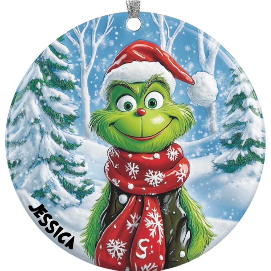 Your Name, Your Grinch - Personalized Ceramic Ornament