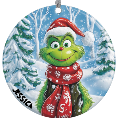 Your Name, Your Grinch - Personalized Ceramic Ornament