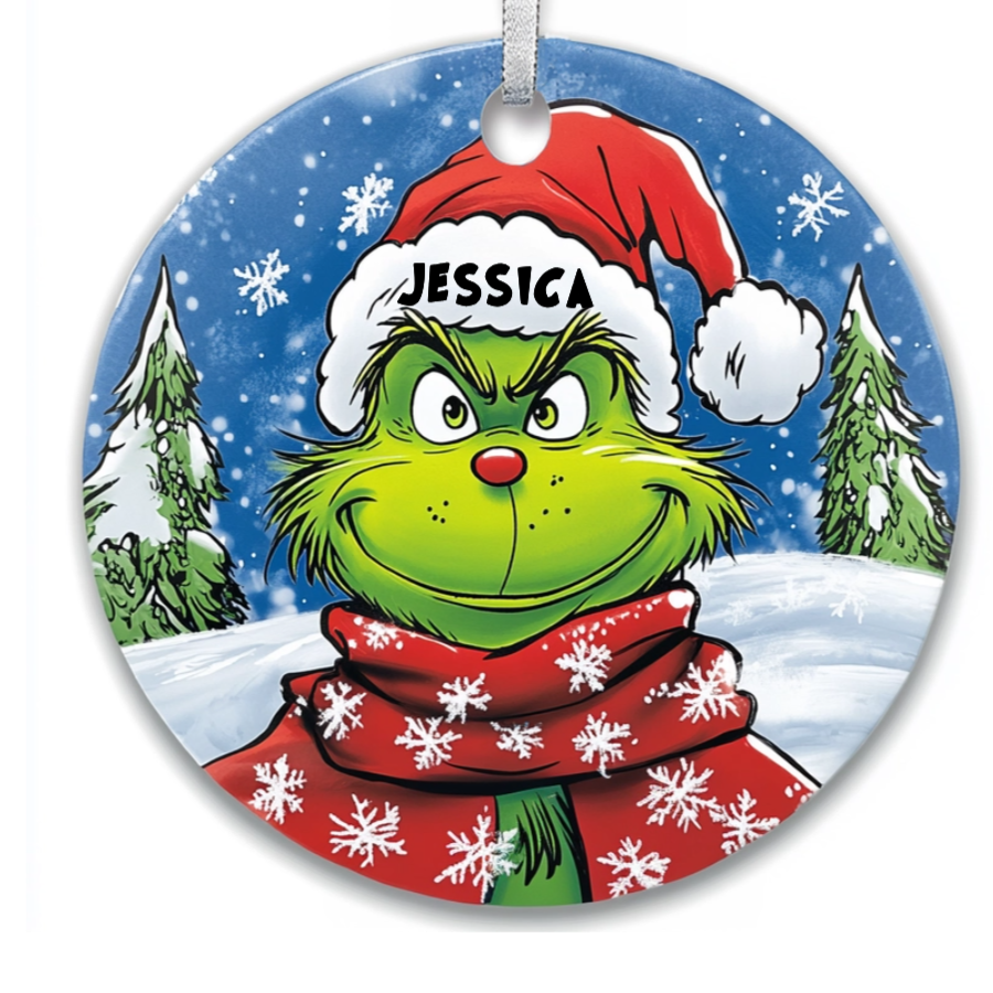 Your Name, Your Grinch - Personalized Ceramic Ornament