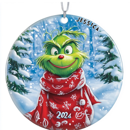 Holiday Mischief: Grinch Ornament Collection - Personalized Ceramic Ornament