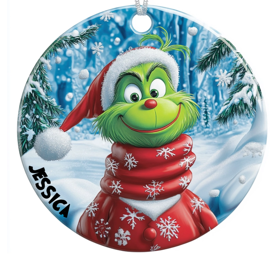 Your Name, Your Grinch - Personalized Ceramic Ornament