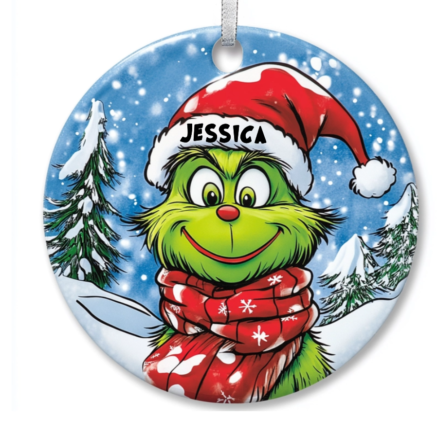 Your Name, Your Grinch - Personalized Ceramic Ornament