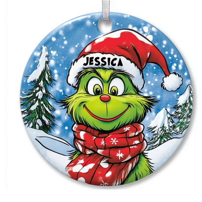 Your Name, Your Grinch - Personalized Ceramic Ornament