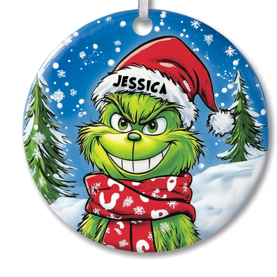 Your Name, Your Grinch - Personalized Ceramic Ornament