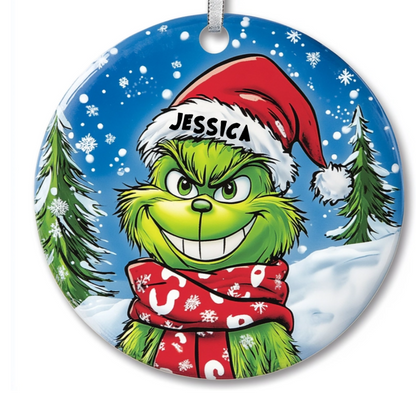 Your Name, Your Grinch - Personalized Ceramic Ornament