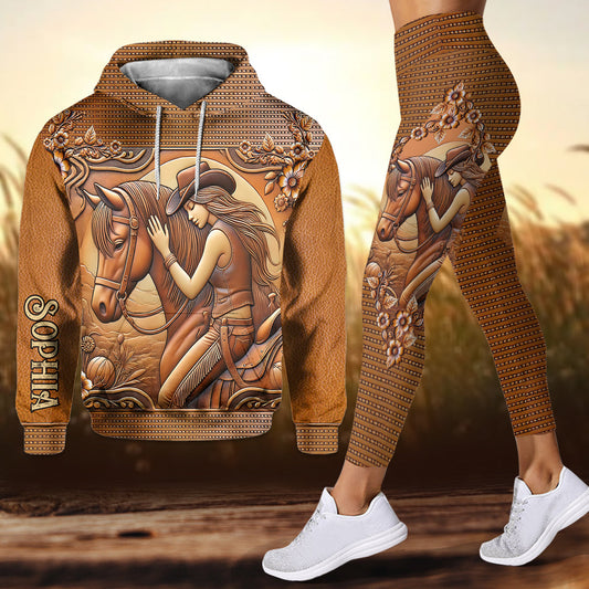 A Girl And Her Horse - Personalized Horse Hoodie and Leggings