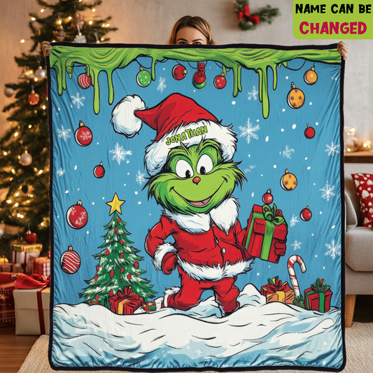 Santa’s Little Troublemaker - Merry Mischief Personalized Blanket