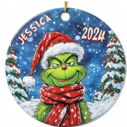 Your Name, Your Grinch - Personalized Ceramic Ornament