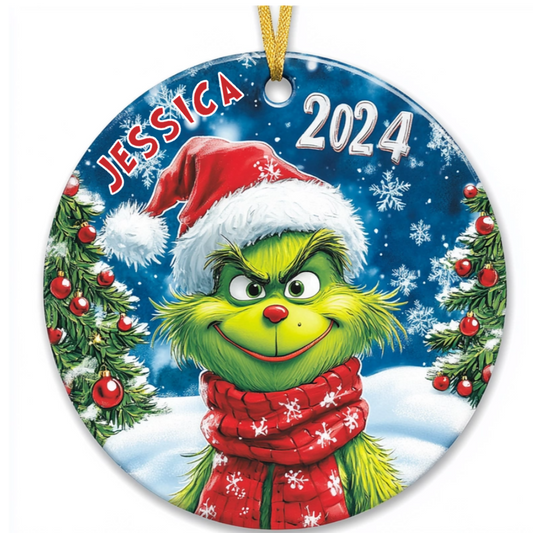 Your Name, Your Grinch - Personalized Ceramic Ornament