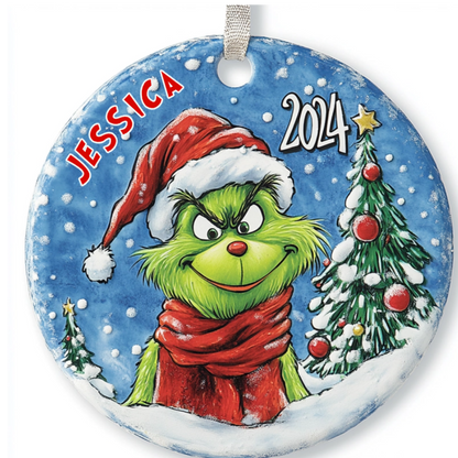 Your Name, Your Grinch - Personalized Ceramic Ornament