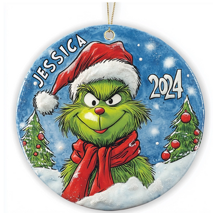 Your Name, Your Grinch - Personalized Ceramic Ornament