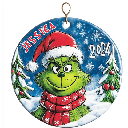 Your Name, Your Grinch - Personalized Ceramic Ornament